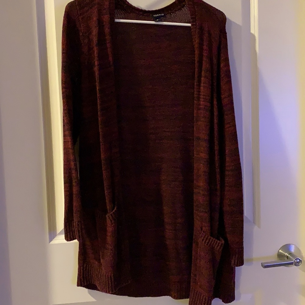 Rad and black cardigan